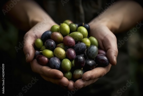 Fresh picked olives. Generate Ai