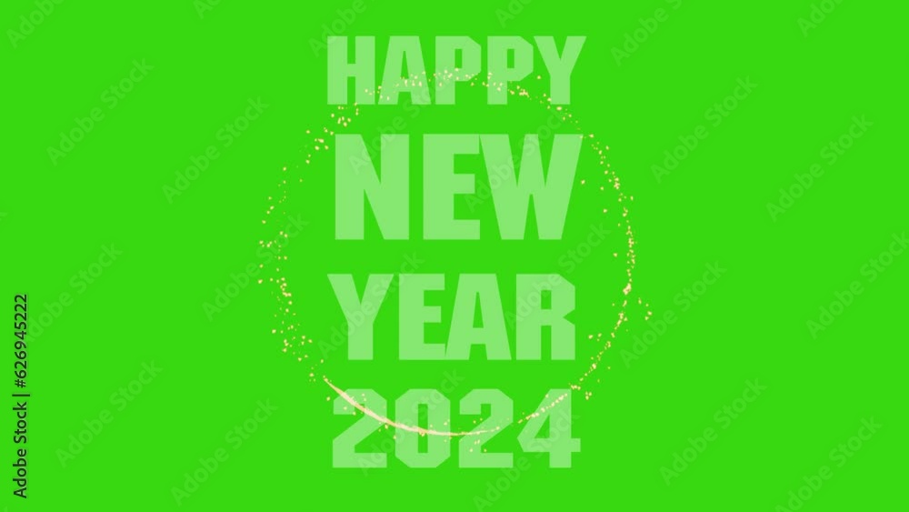 Happy New Year 2024 Motion Graphic Intro Outro Animation Video With Green Screen, Animated for the Intro Outro Video Template. Happy New Year 2024 Motion Graphic Intro Outro Animation Video With Green Screen, Animated for the Intro Outro Video Template.