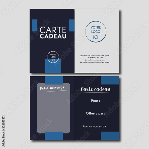 Modèle carte cadeau recto verso format carte postale pliée