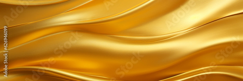 Gold fabric cloth texture background with abstract soft waves. Generative ai.