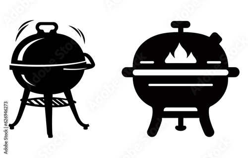 Barbecue Charcoal Flat illustration, Barbecue Charcoal Vector silhouette