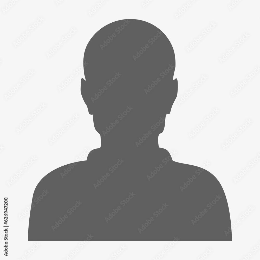 Vector flat illustration in gray color. Avatar, user profile, person icon, profile picture. Suitable for social media profiles, icons, screensavers and as a template.