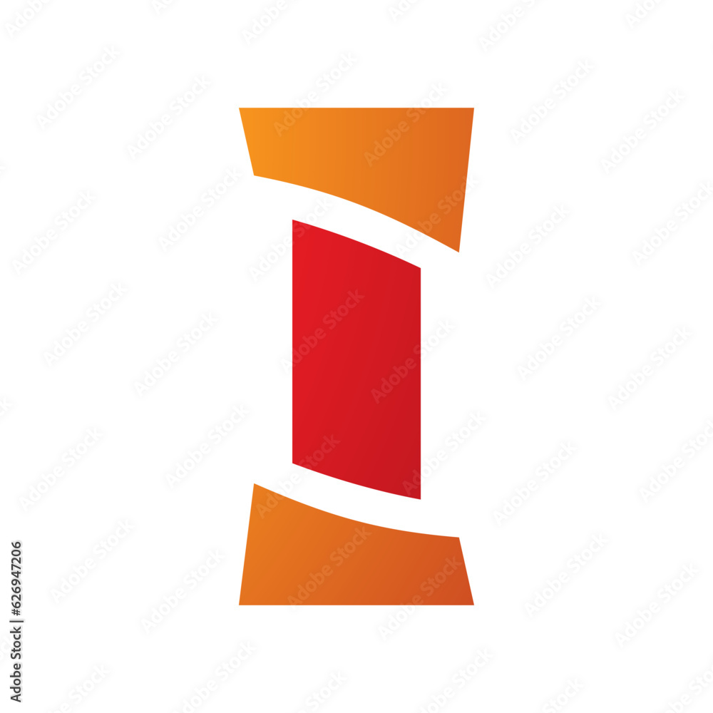 Red and Orange Antique Pillar Shaped Letter I Icon Red and Orange Antique Pillar Shaped Letter I Icon
