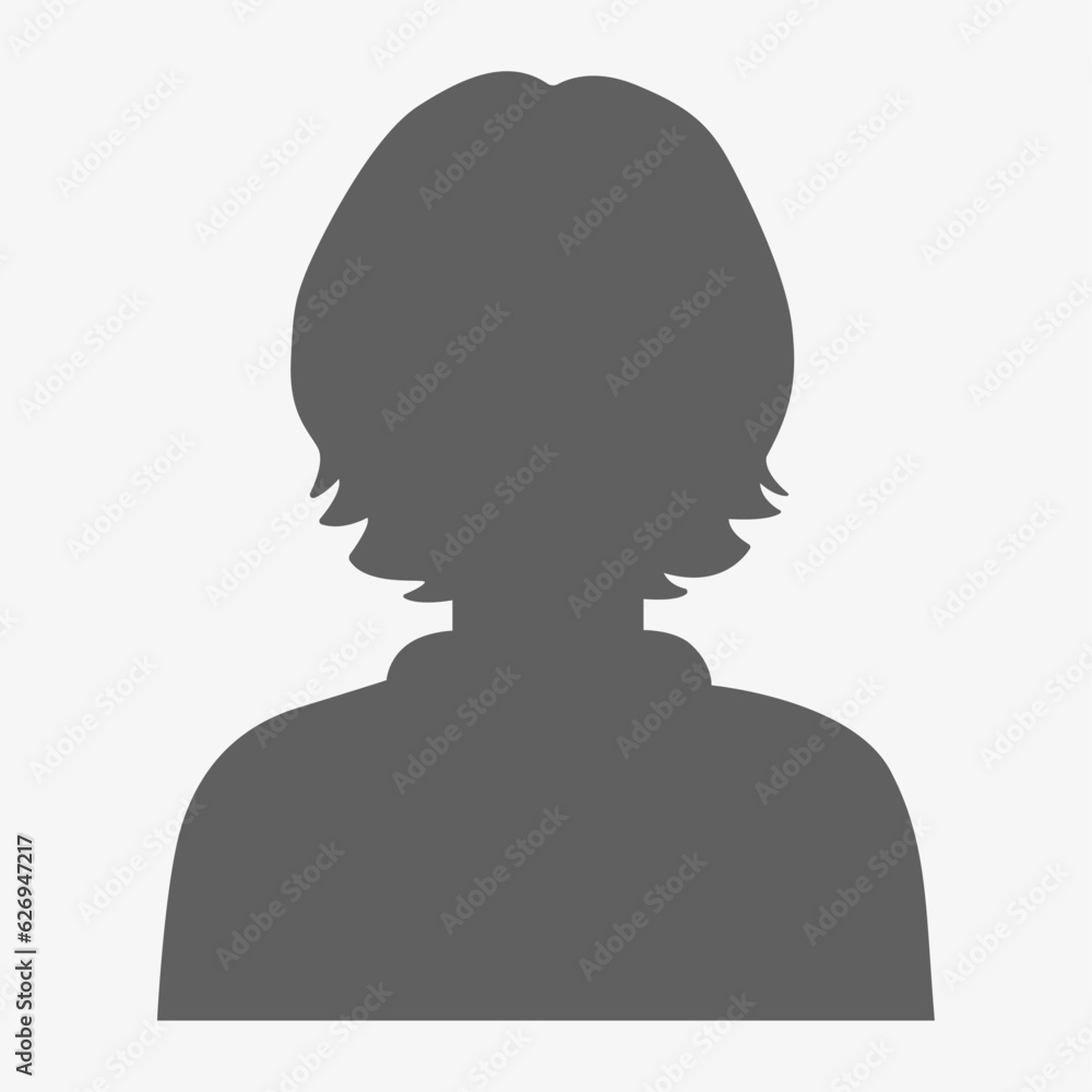 Vector flat illustration in gray color. Avatar, user profile, person icon, profile picture. Suitable for social media profiles, icons, screensavers and as a template.