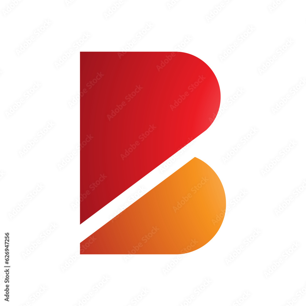 Red and Orange Bold Letter B Icon Red and Orange Bold Letter B Icon
