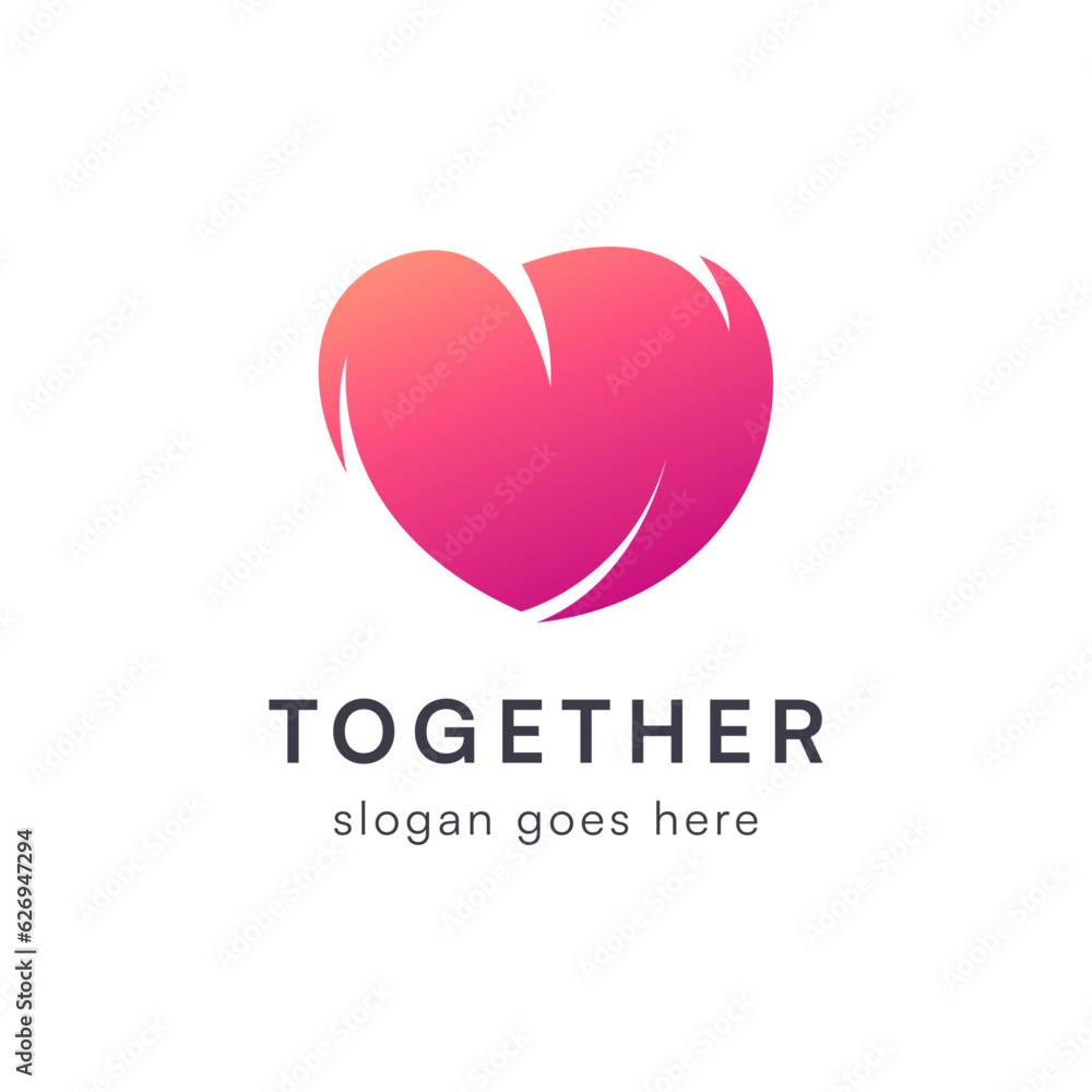 Minimal gradient heart community logo Minimal gradient heart community logo
