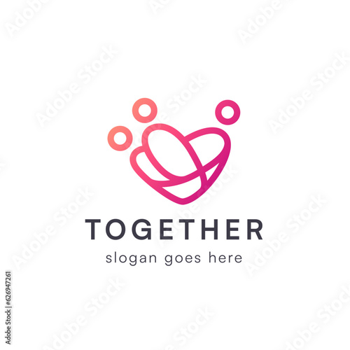 Minimal gradient heart community logo 