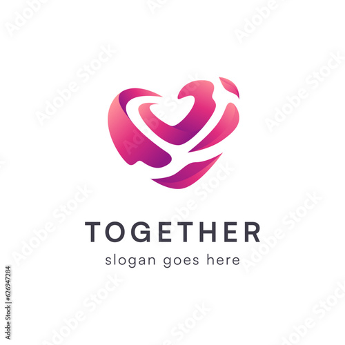 Minimal gradient heart community logo 