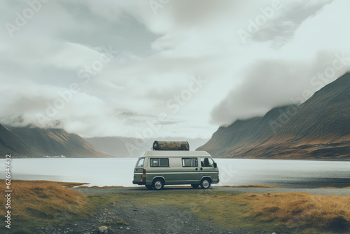 Minimalistic Van Life Backdrop Simple Living on the Road - High Quality Stock Image for Nomadic Lifestyle and Travel Blogs