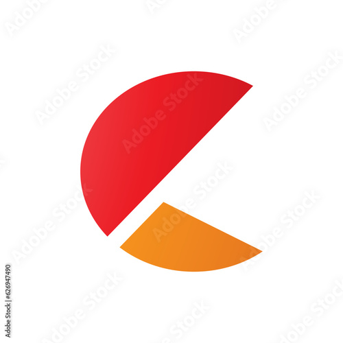 Free Download Red and Orange Letter C Icon with Half Circles - GFXLoad
