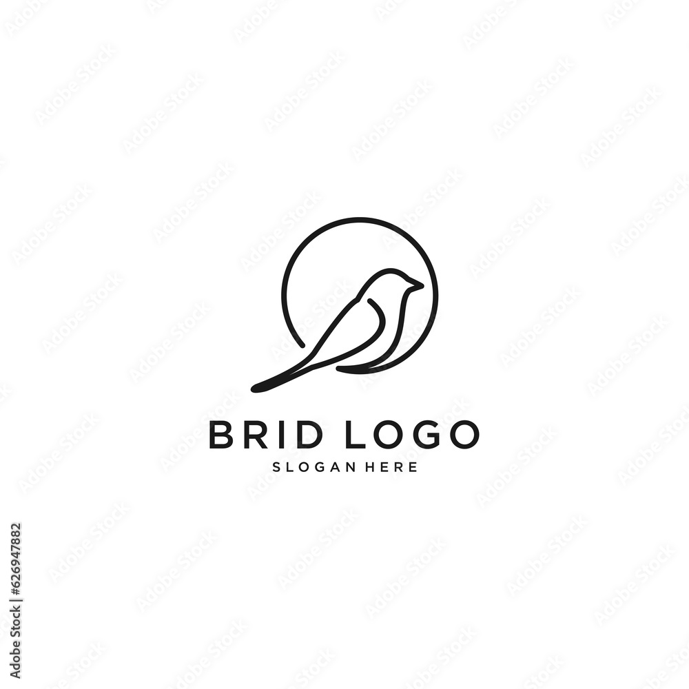 simple bird logo template in white background simple bird logo template in white background