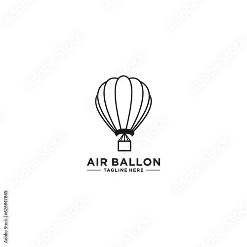 air ballon logo template in white background