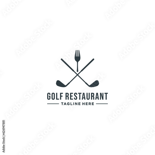 rest restaurant golf logo in white background