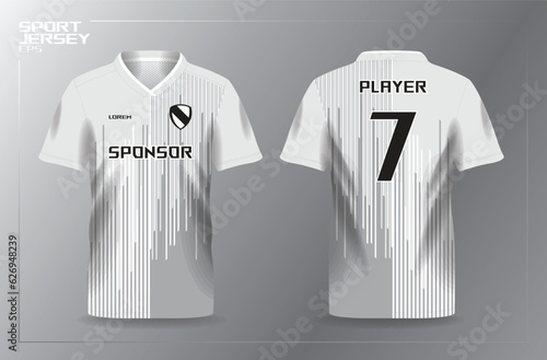 white sport jersey for football and soccer shirt template
