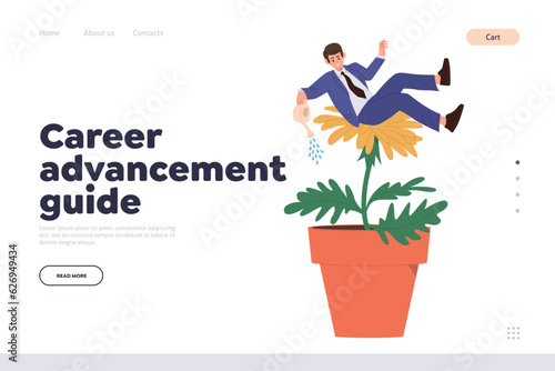 Career advancement guide landing page website template for mentoring and coaching online service