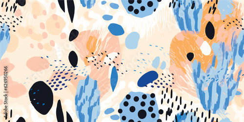 Modern bohemian abstract print. Creative collage contemporary seamless pattern. Fashionable template for design