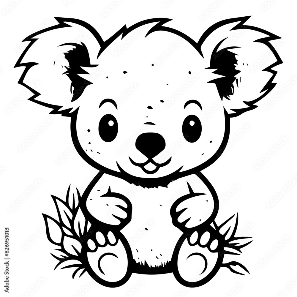 Fototapeta premium koala coloring page illustration