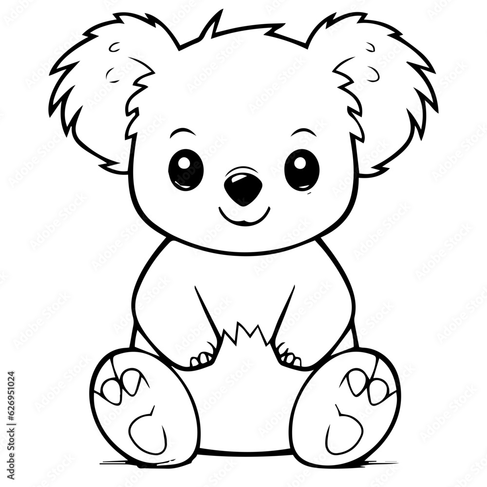 Obraz premium koala coloring page illustration