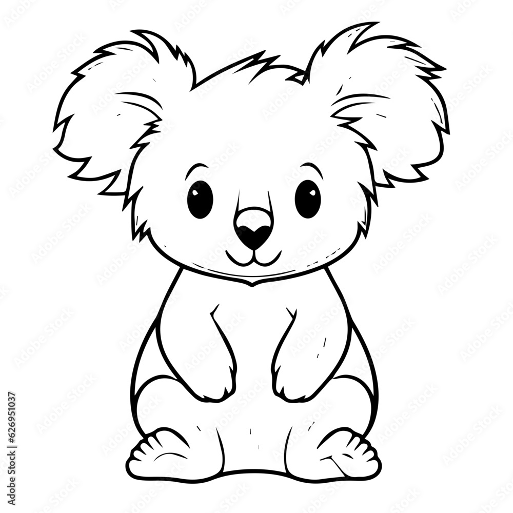 Fototapeta premium koala coloring page illustration