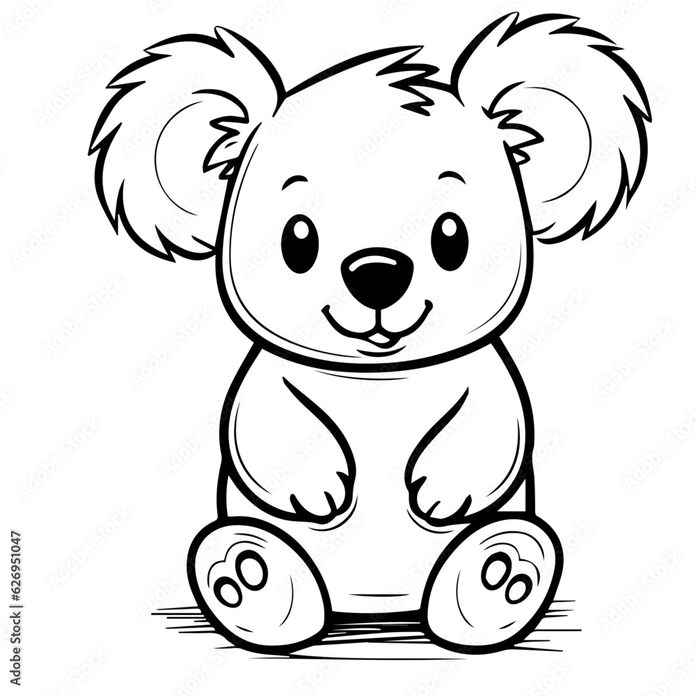 Obraz premium koala coloring page illustration