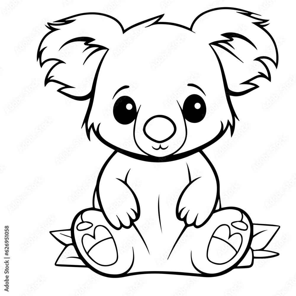 Fototapeta premium koala coloring page illustration