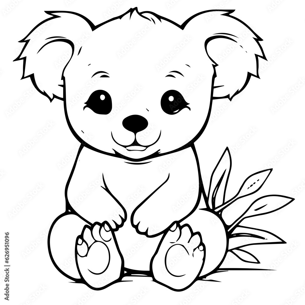 Fototapeta premium koala coloring page illustration