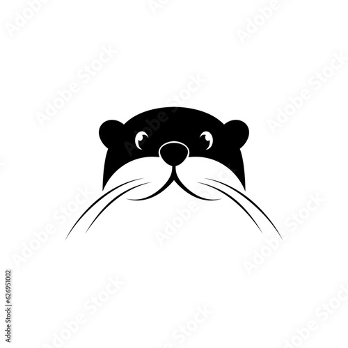 otter head vector logo