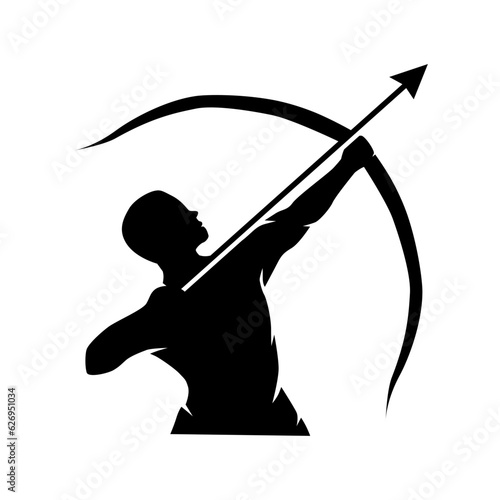 Fototapeta archer silhouette  vector logo