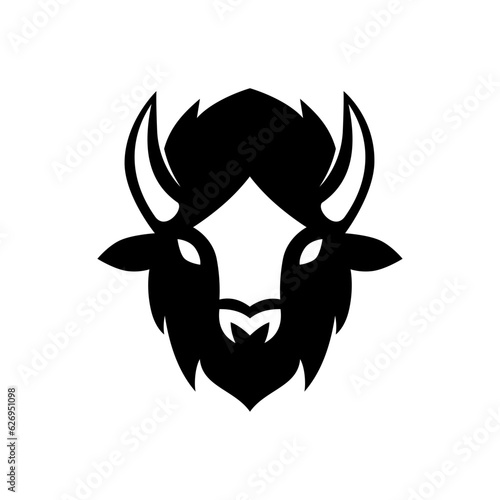bison head vector logo