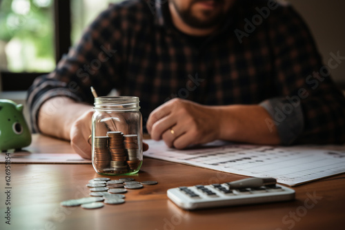 man struggling with financial difficulties  