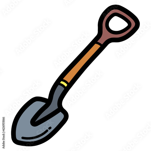 shovel filled outline icon style