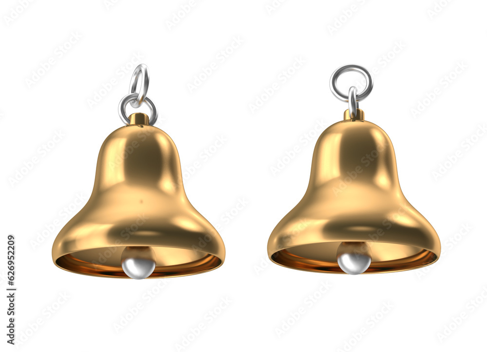 golden christmas bells on transparent backgruond golden christmas bells on transparent backgruond