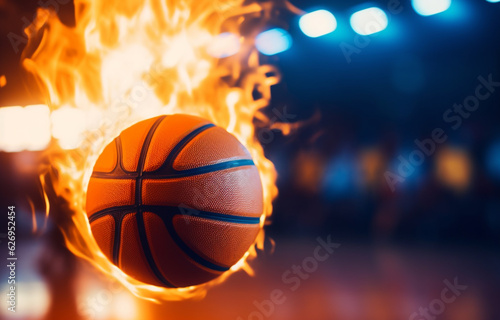 burning basketball on the fire