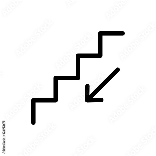 Stairs icon vector for web design, ui, and app. isolated on white background