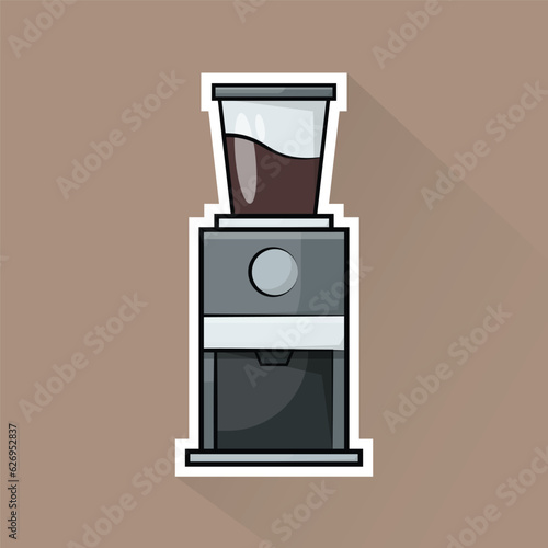 Illustration Vector of Coffee Grinder in Flat Design