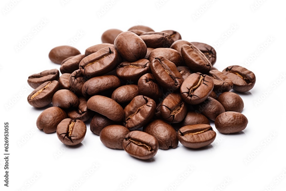 Coffee beans isolated on white, generative AI Coffee beans isolated on white, generative AI