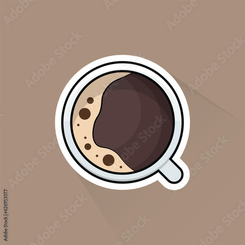 Illustration Vector of Hot Coffee in Flat Design