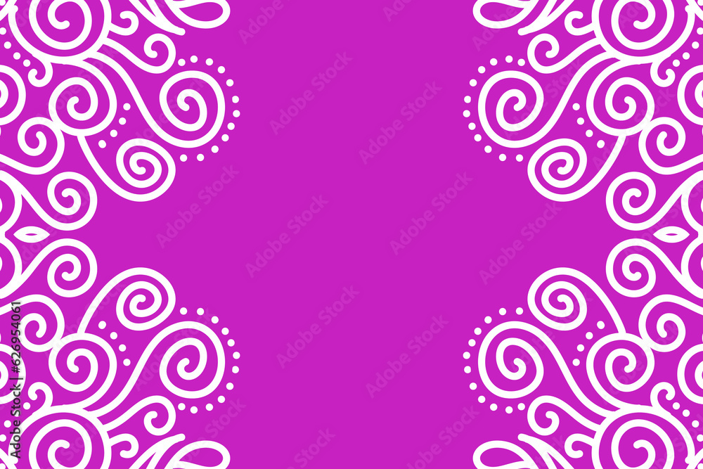 Beautiful white and pink flower batik ethnic dayak ornament for wallpaper background ads 