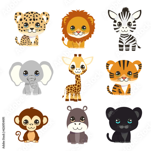 set of cartoon cute animals © MariiaMart