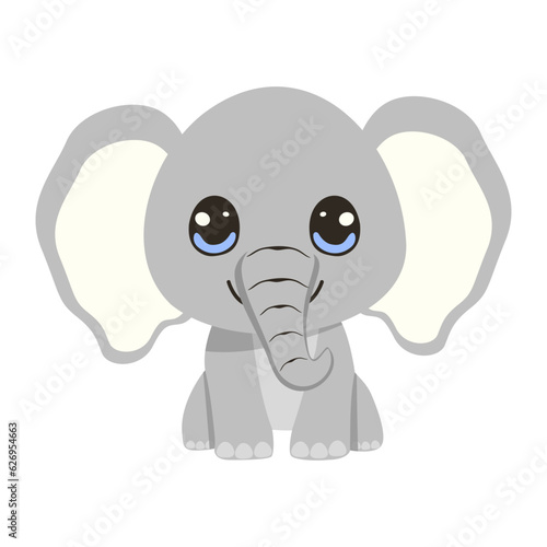 Vector cartoon illustration with elephant