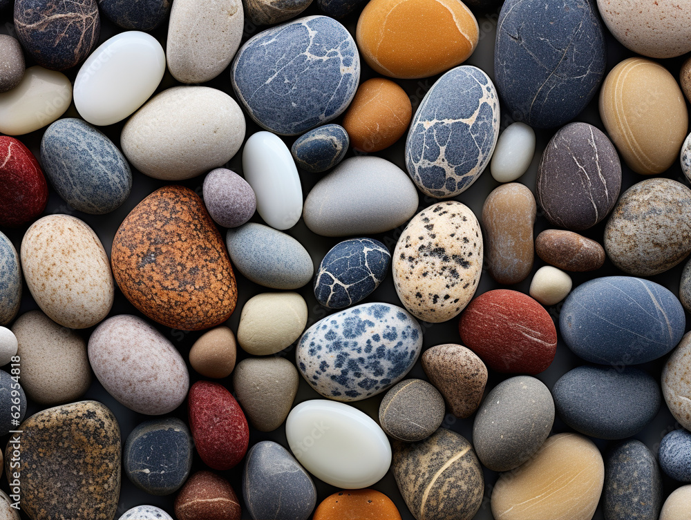 Photo of Pebbles or stones: Close-up images of pebbles or stones highlight their shapes, textures, and unique patterns. It showcases the natural beauty and individual characteristics Photo of Pebbles or stones: Close-up images of pebbles or stones highlight their shapes, textures, and unique patterns. It showcases the natural beauty and individual characteristics