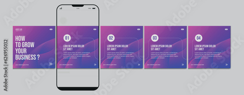 Set of Linkedin Carousel Post, editable social media Instagram carousel post, modern and creative business carousel post template, eps 10.