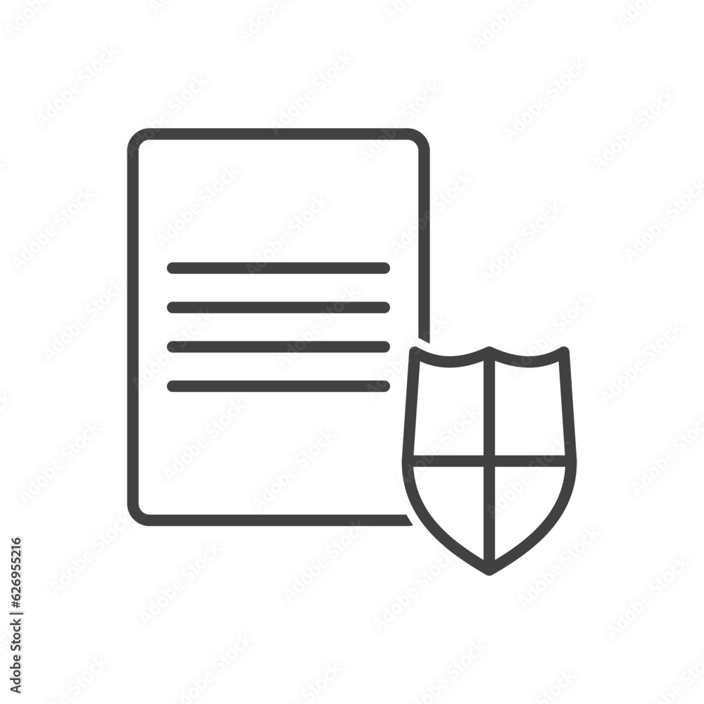Insurance protection document and file icon