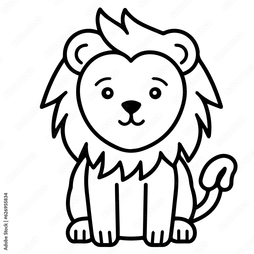 Fototapeta premium lion coloring page illustration