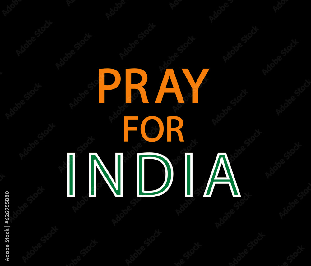 Pray for India Train accident, Air crashed, Flood effected banner, poster and with text Pray for India vector illustration.