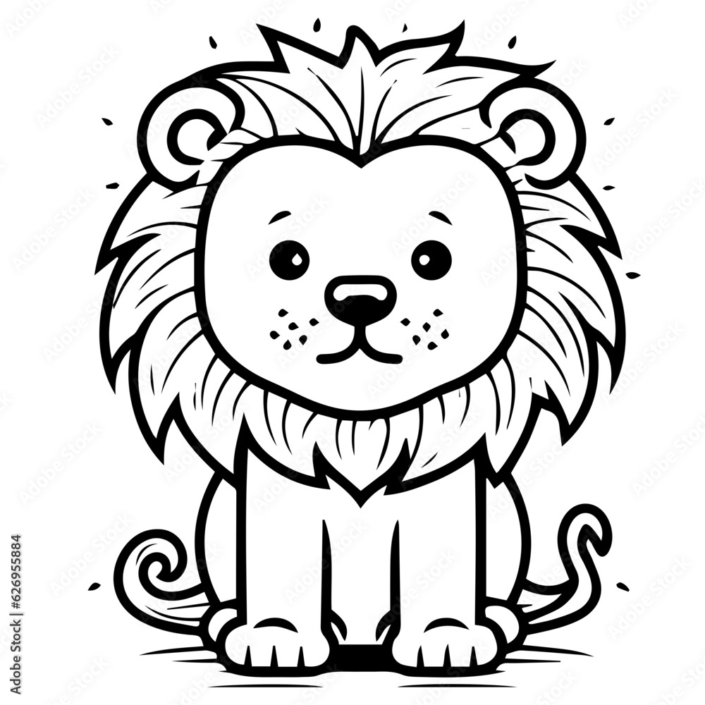 lion coloring page illustration lion coloring page illustration