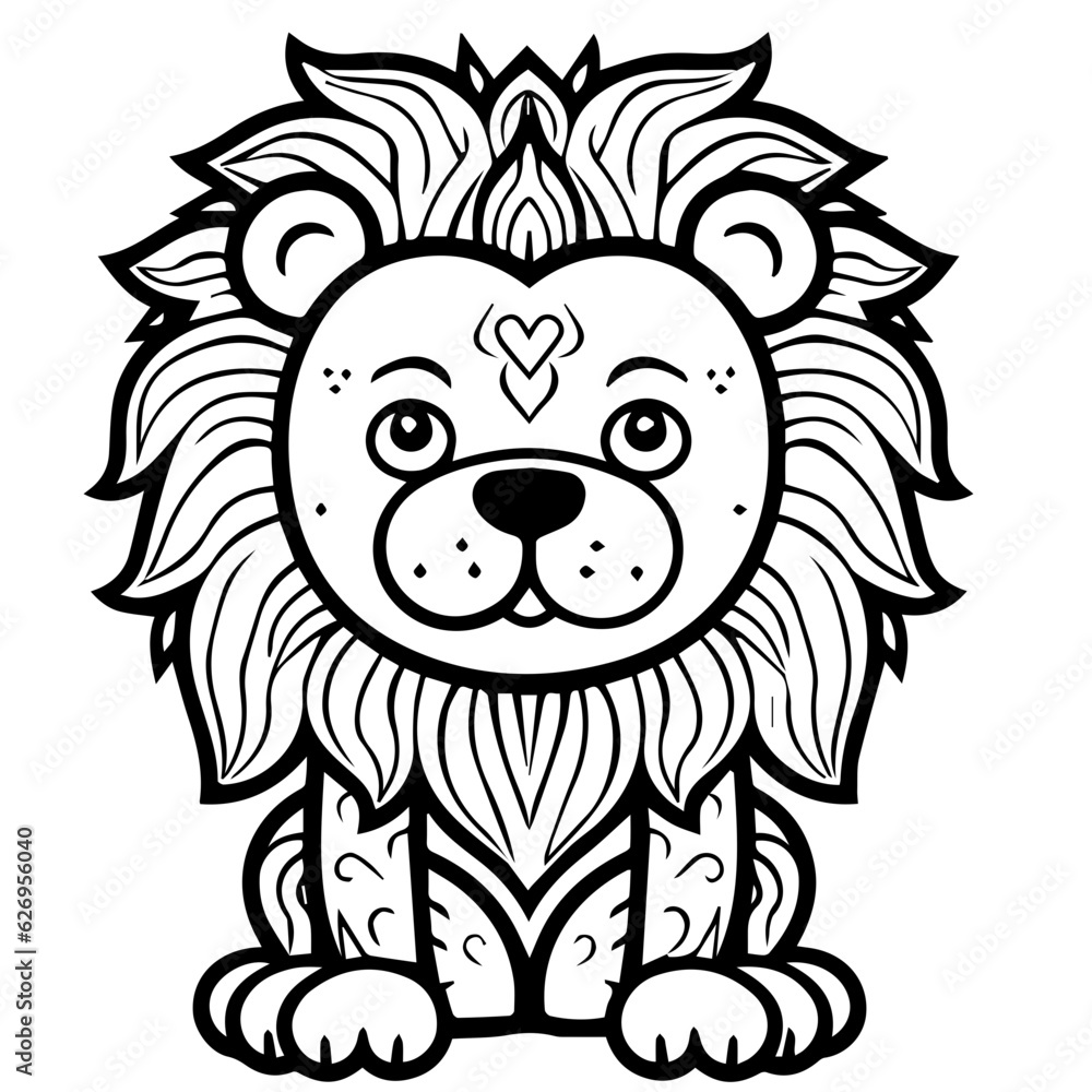 lion coloring page illustration lion coloring page illustration