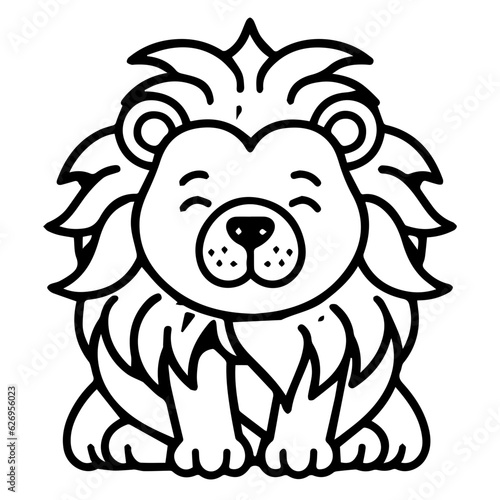 lion coloring page illustration