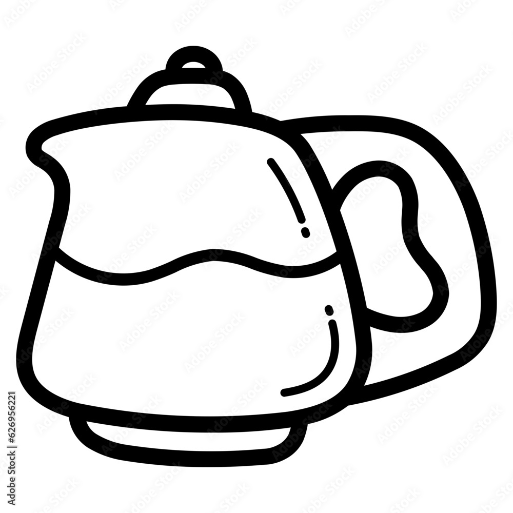 Obraz premium coffee pot line icon style
