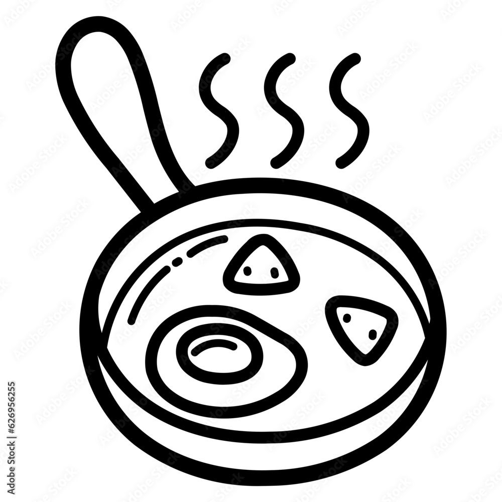 frying pan line icon style frying pan line icon style